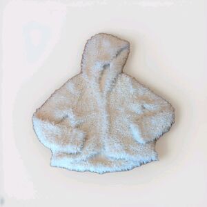 Free People One Zuri Parka Womens Small Cream Fuzzy Teddy Hooded Jacket